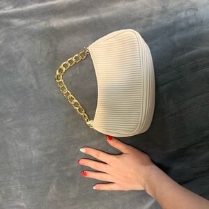 & Other Stories Cream Shoulder Bag with Gold Chain